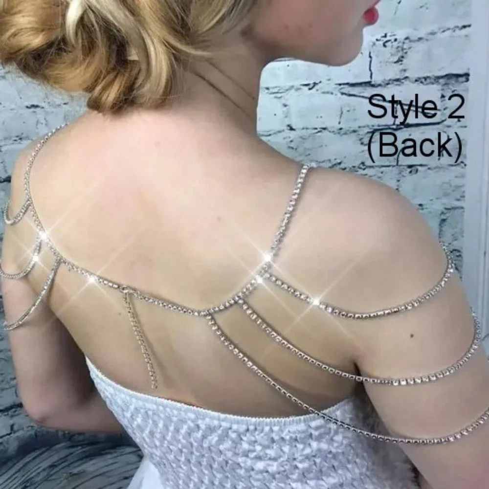 NEW Sparkling Bling Swarovski Crystal Rhinestone Shoulder Necklace + FRE… - Picture 4 of 7